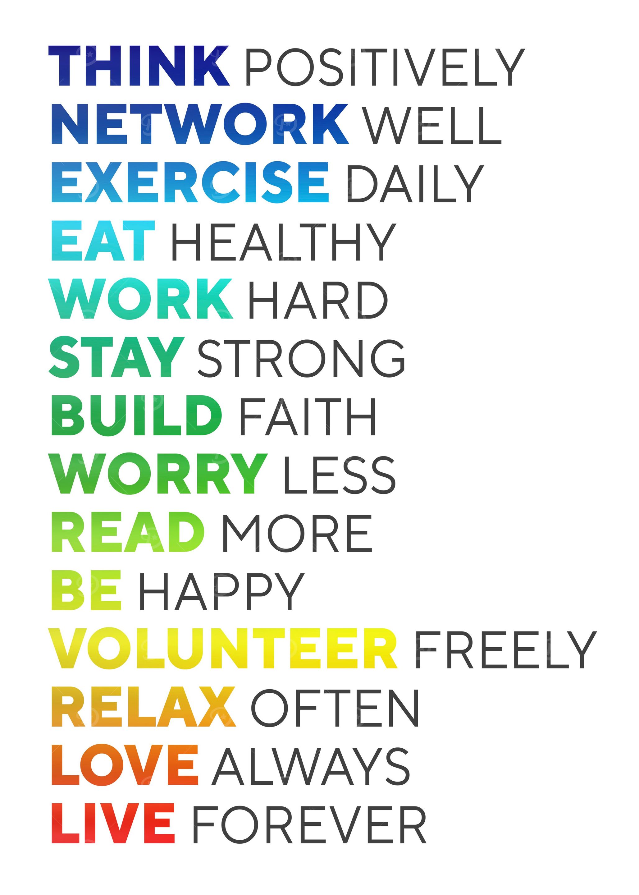 Think Positively Quote W