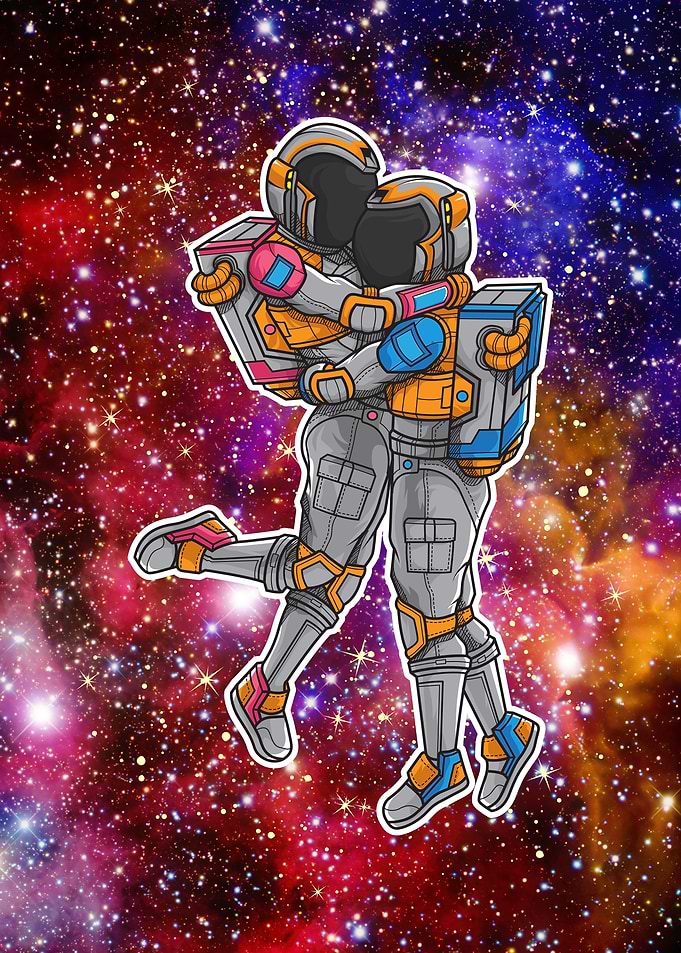 Astronaut Couple in Love