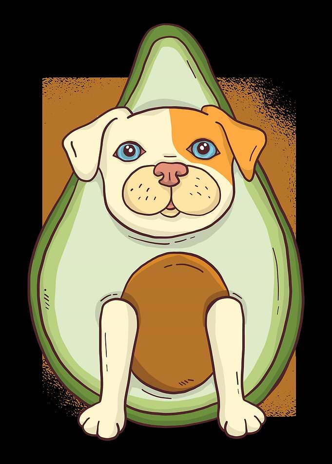 Dog with avocado costume g