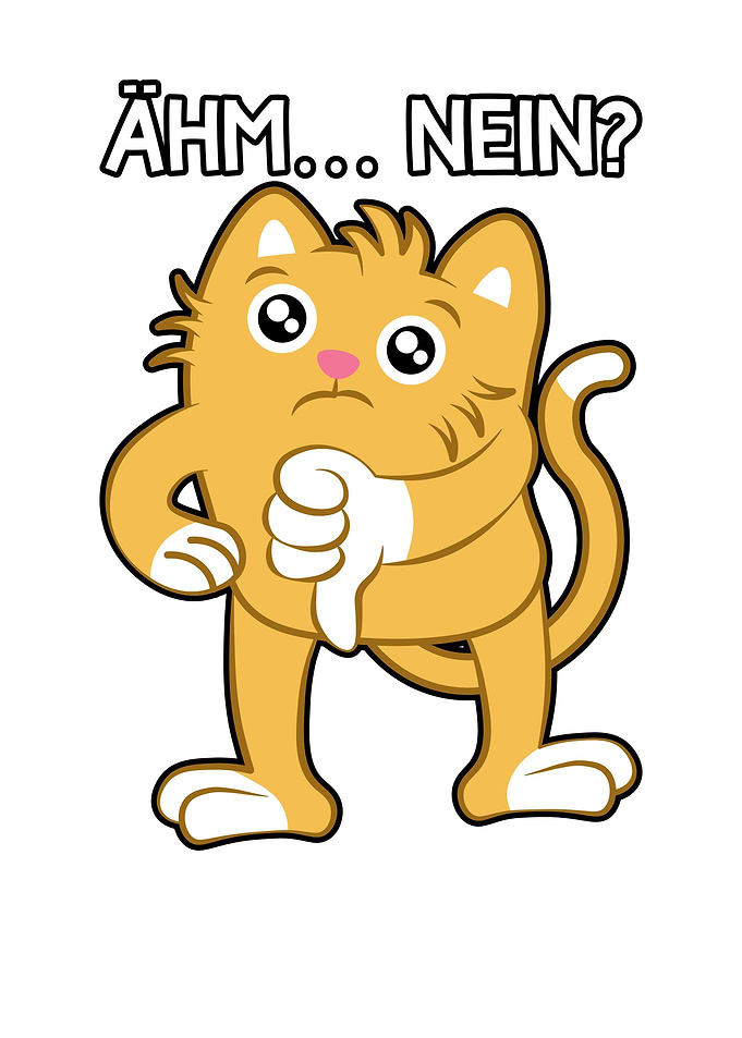 No Cat Thumbs Down Gesture
