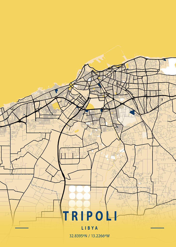 Tripoli Yellow City Map