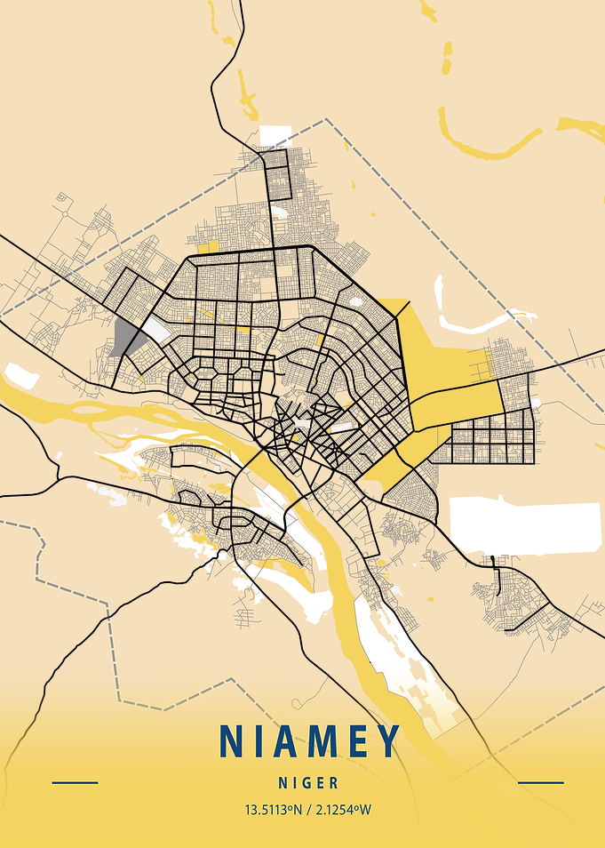 Niamey Yellow City Map