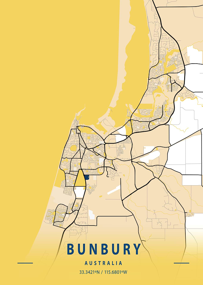 Bunbury Yellow City Map