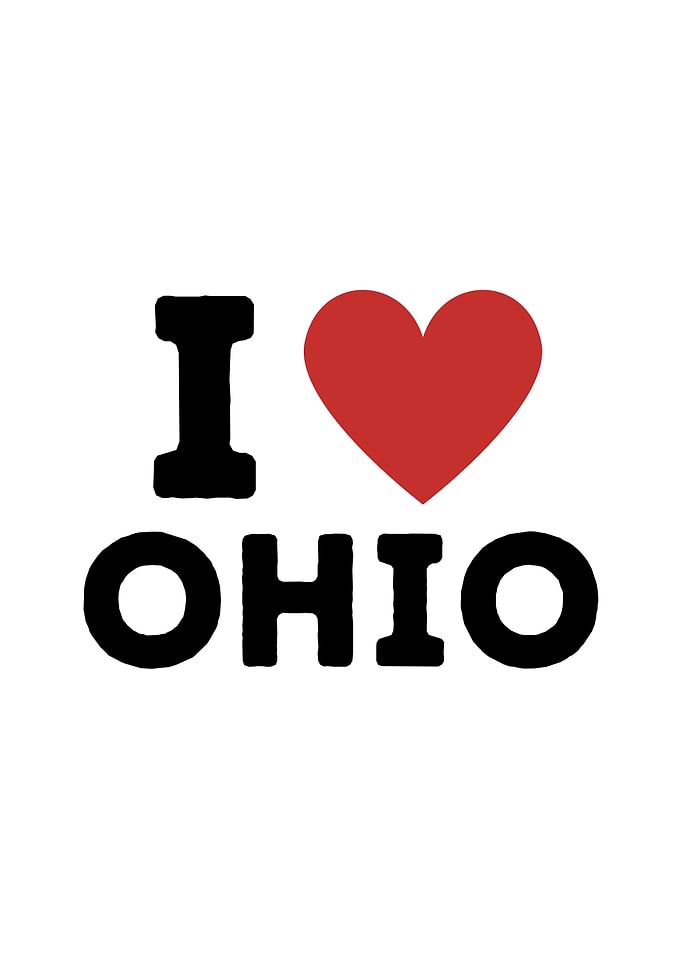I Love Ohio Simple Heart