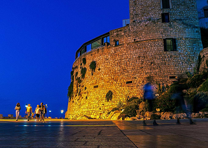 Ostuni walls by night
