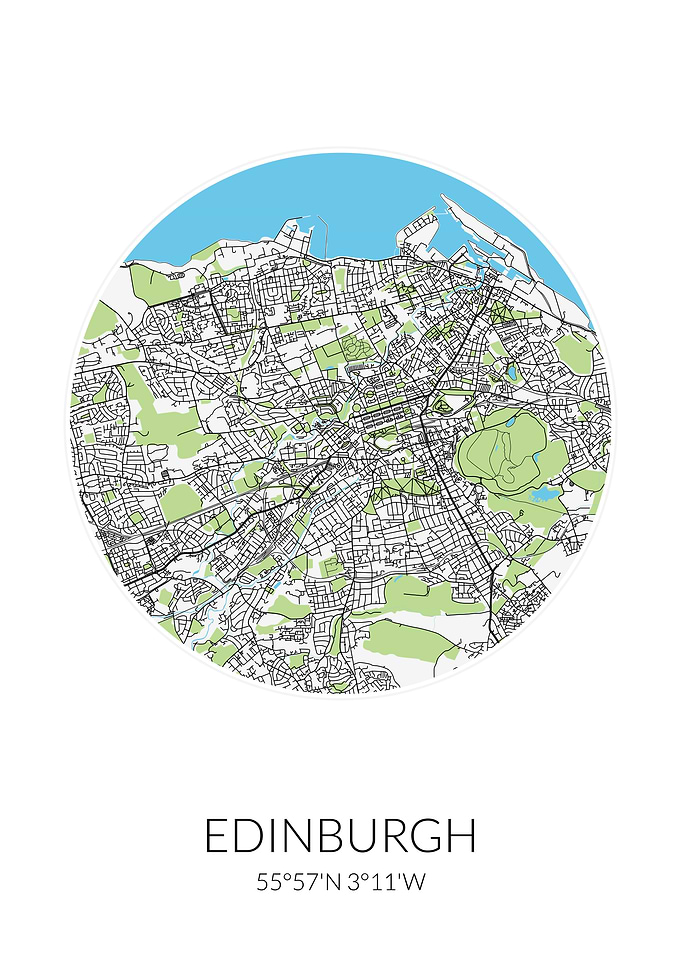 Edinburgh Circle City Map