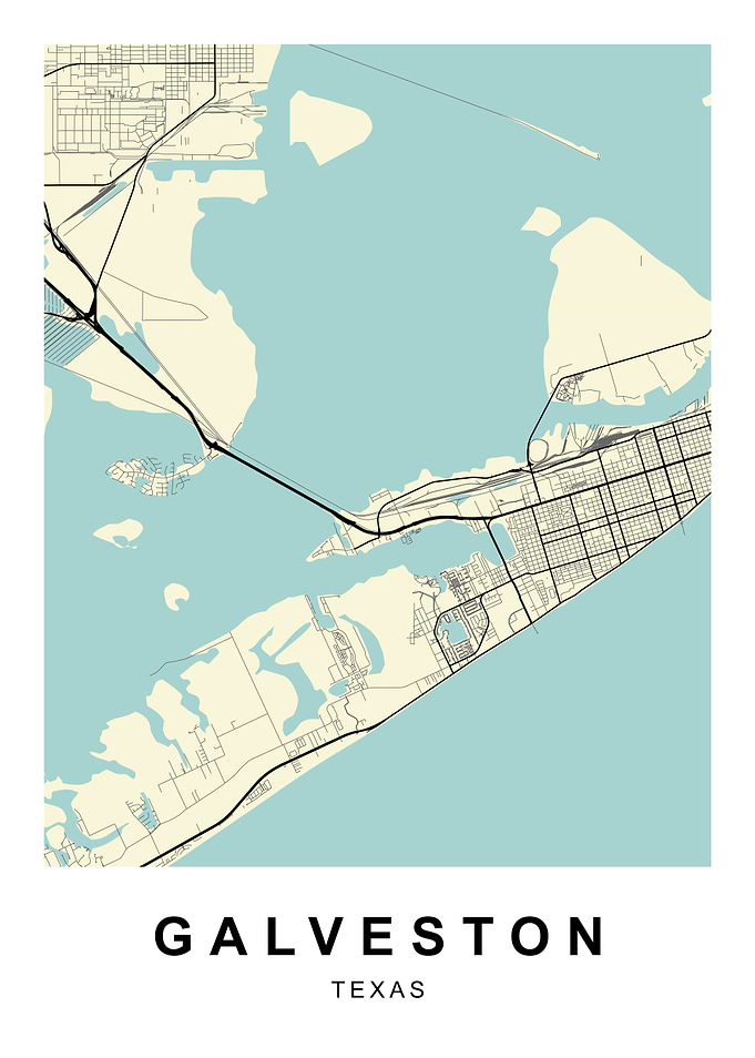 Galveston Texas City Map