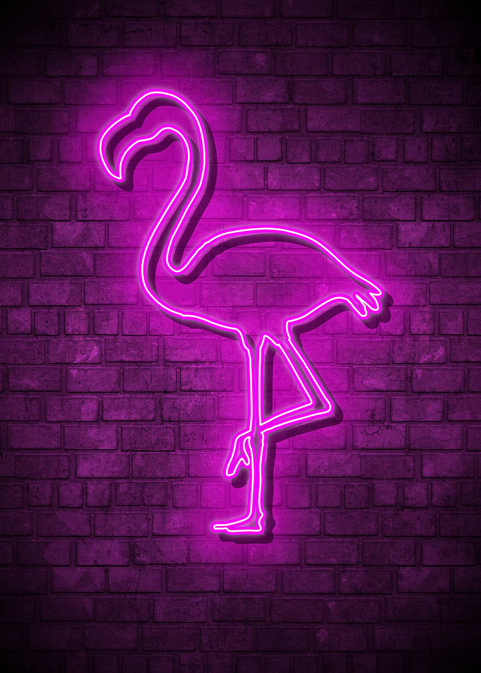 Neon Pink Flamingo