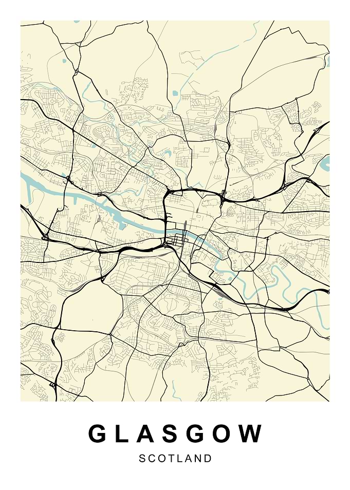 Glasgow Scotland City Map
