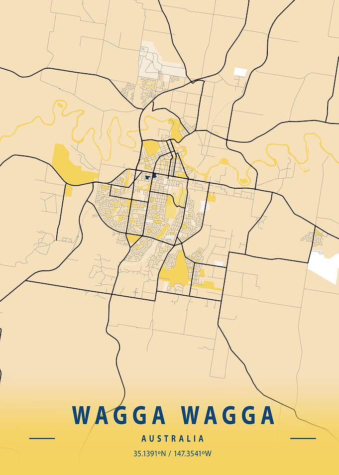 Wagga Wagga Yellow Map