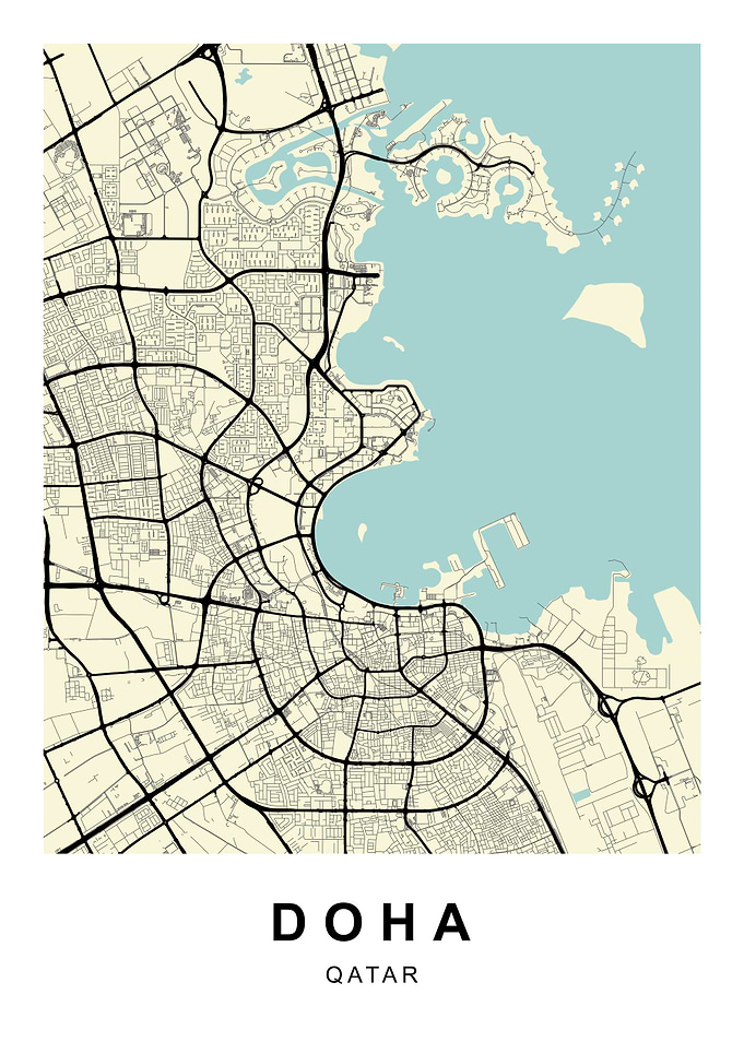 Doha Qatar City Map