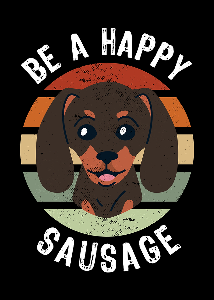 Happy Sausage Dog Cartoon