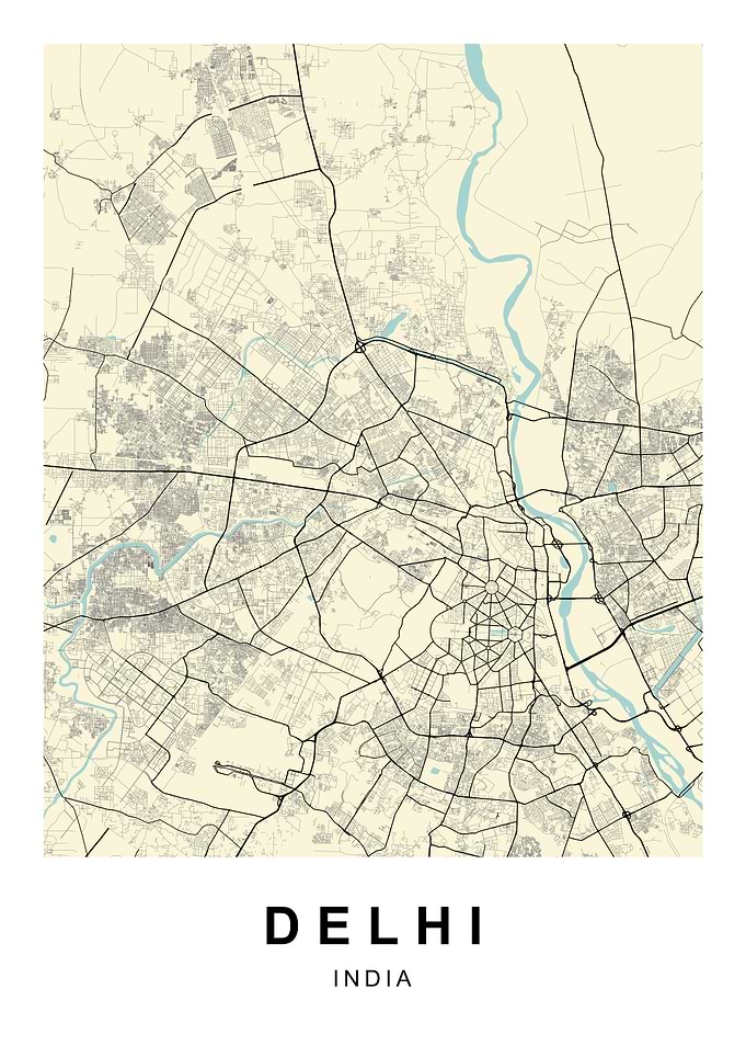 Delhi India City Map