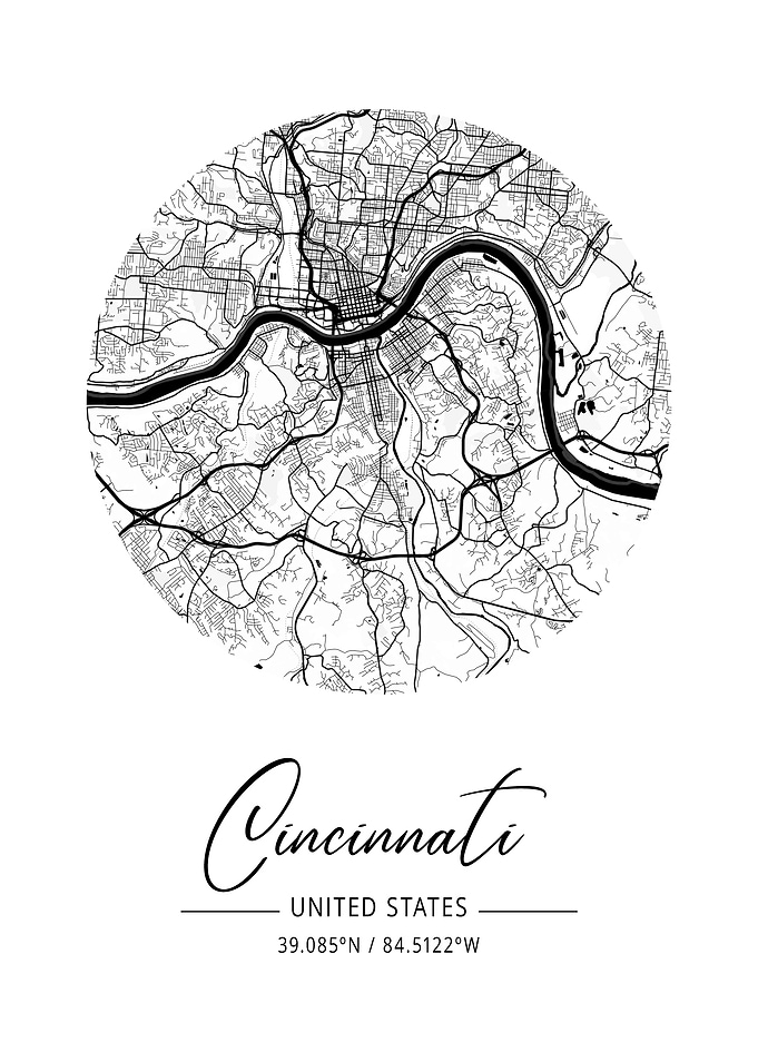 Cincinnati Area City Map