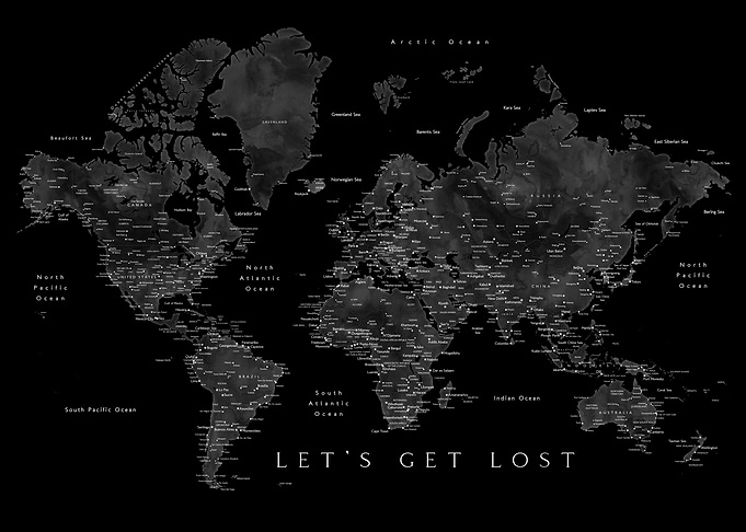 Lets get lost black map