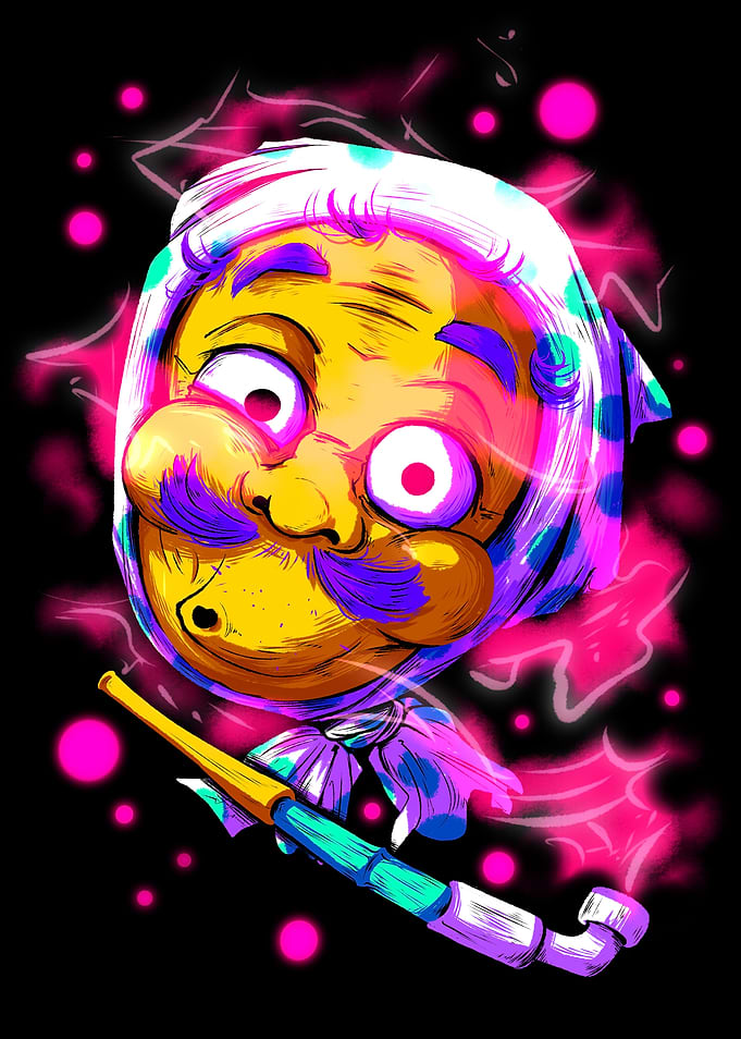 Hyottoko Mask NEON