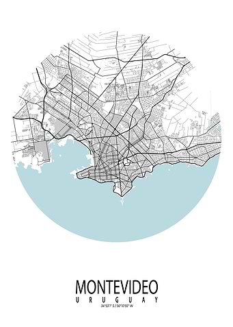 Montevideo City Map Circle