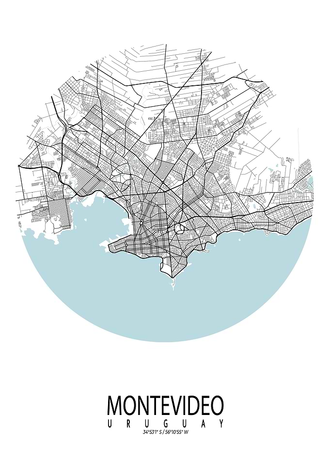 Montevideo City Map Circle