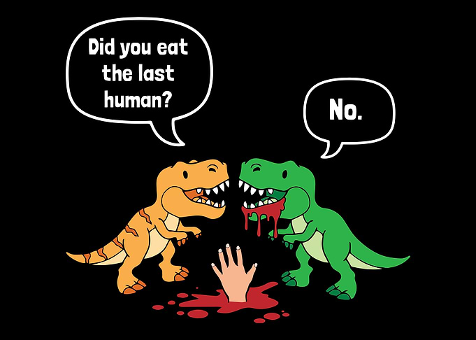 Dinosaur Trex Eat Human