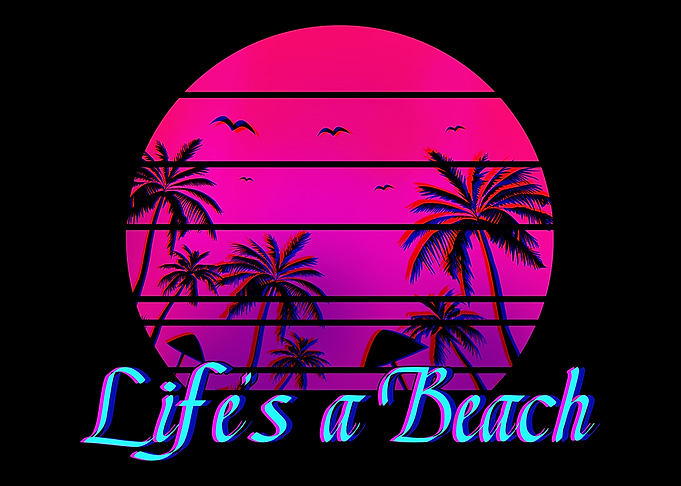 Lifes A Beach Retro Palm