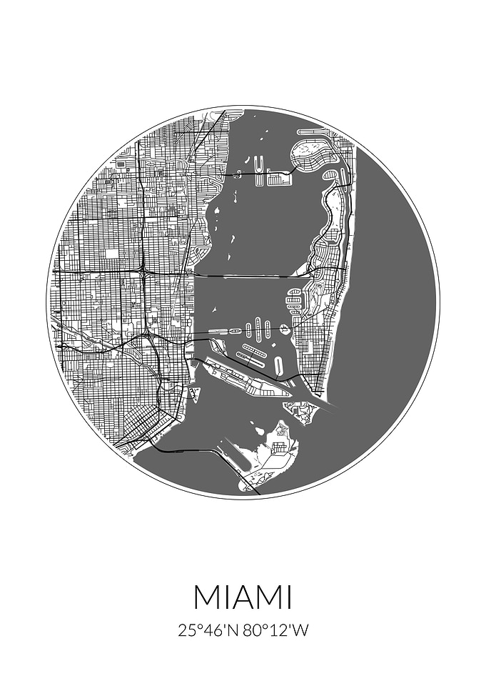 Miami City Map White