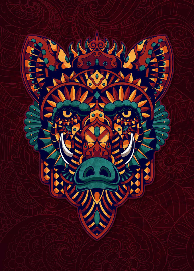 Mandala Wild Boar
