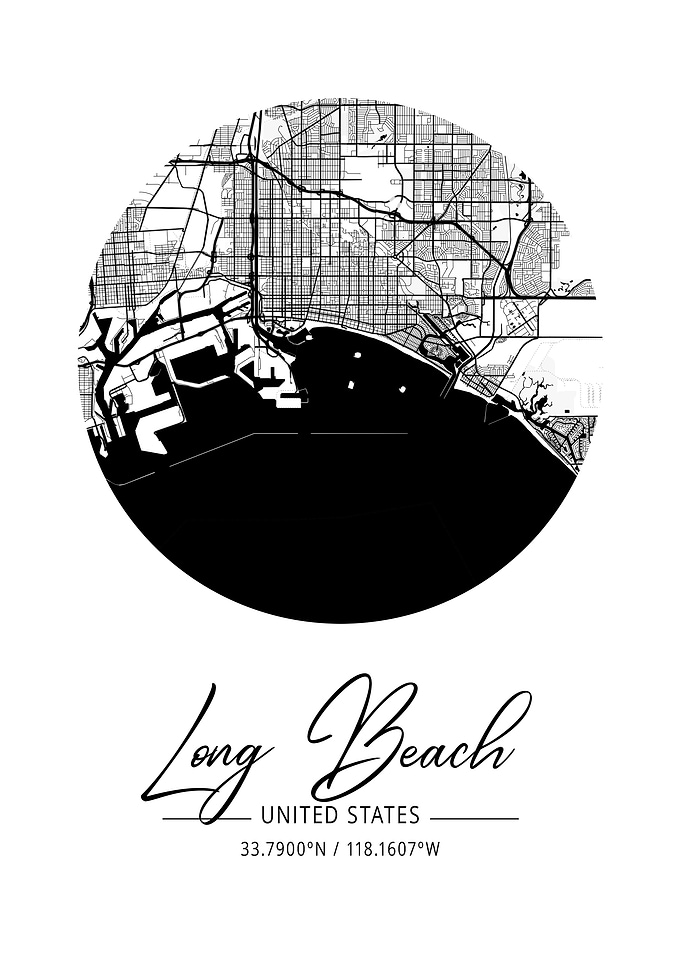 Long Beach Area City Map