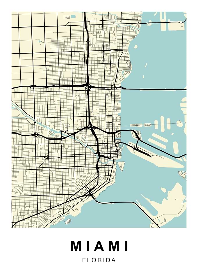 Miami Florida City Map