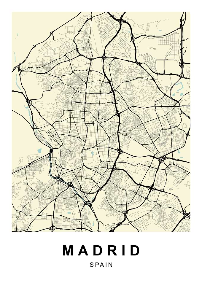 Madrid Spain City Map