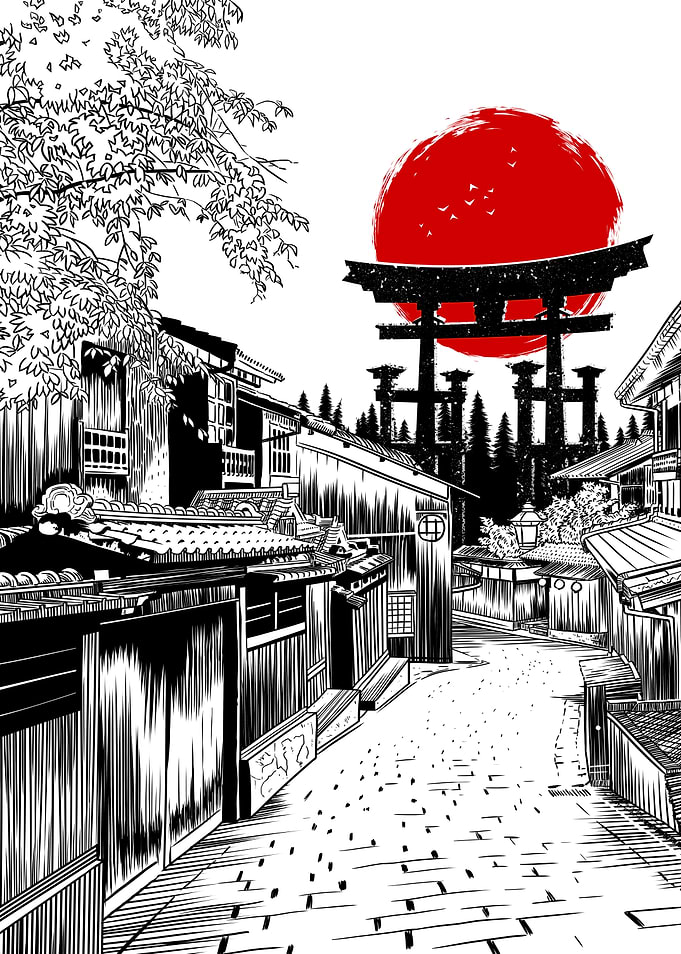 Sketch Street Japan Torii