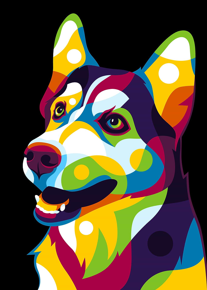 Siberian Husky Pop Art