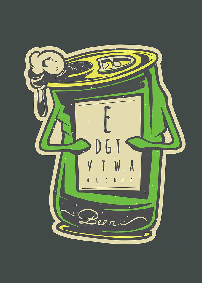 Beer Can Eye Chart