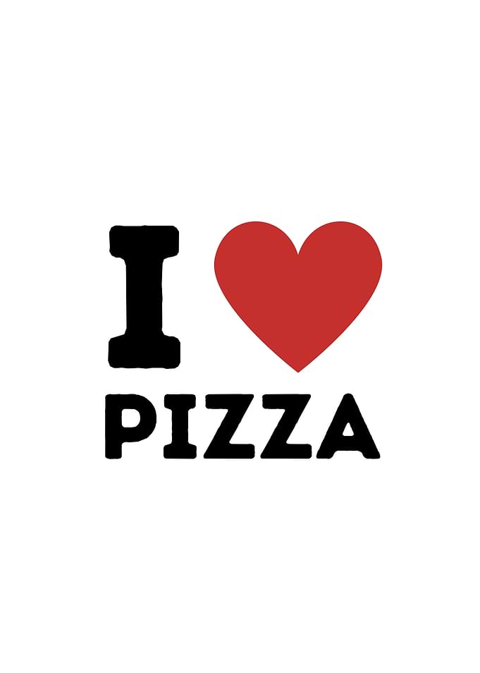 I Love Pizza Simple Heart