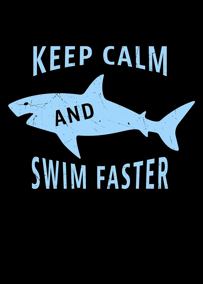 Swim Faster Funny Shark