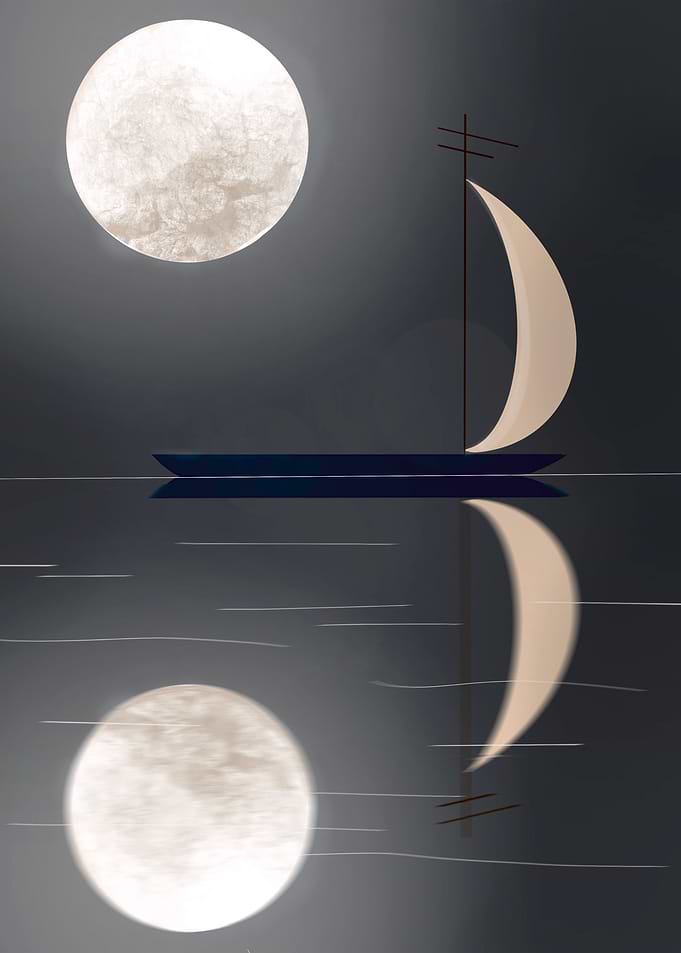 Moon light at the ocean