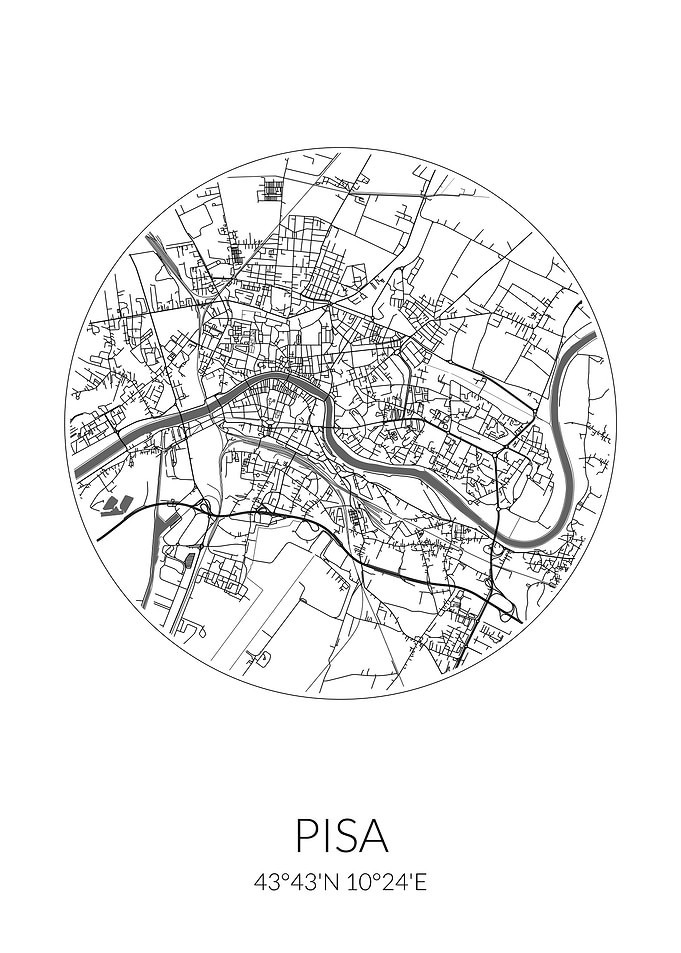 Pisa City Map White