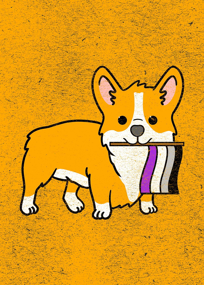 Corgi Asexual Pride Flag