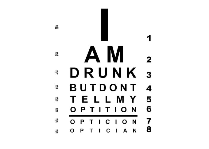 Funny drunk eye chart