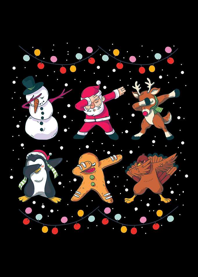 Funny Dabbing Christmas Sn
