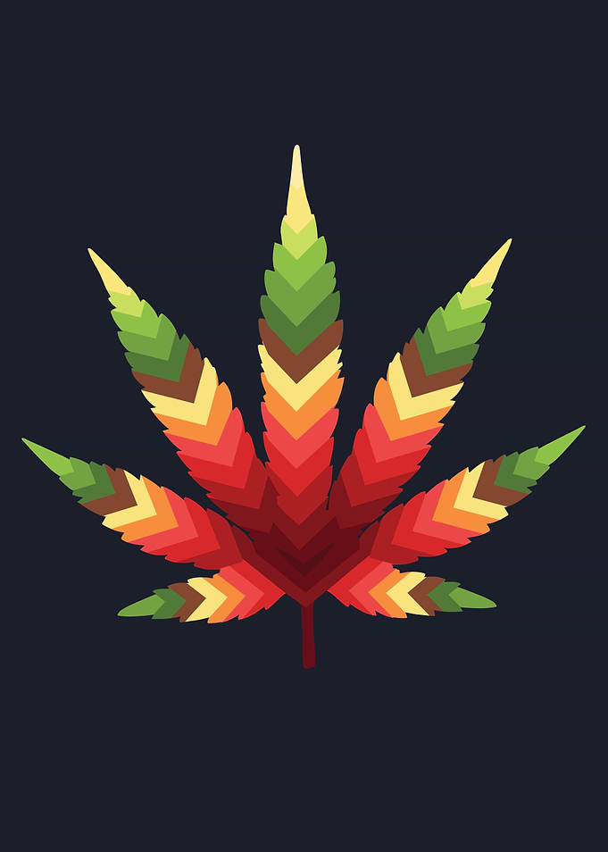 Colorful Cannabis Leaf
