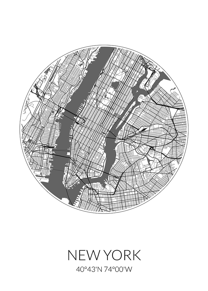 New York City Map White