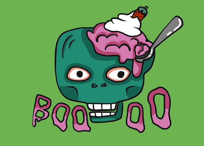 Zombie head brain icecream