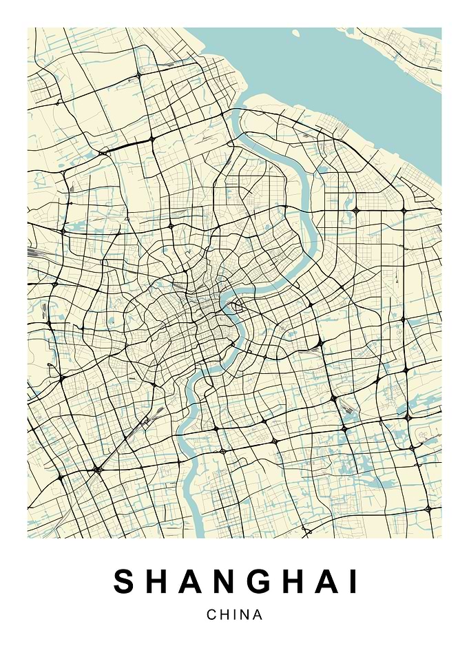 Shanghai China City Map