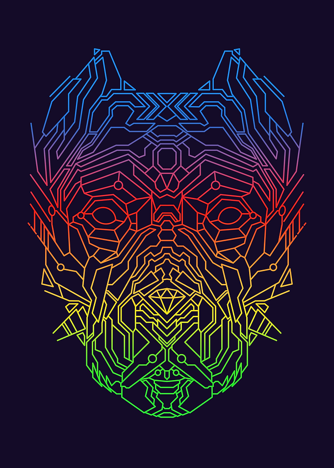 Pitbull Geometric Drawing