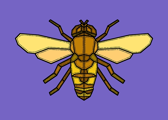Retro Geometric Bumble Bee