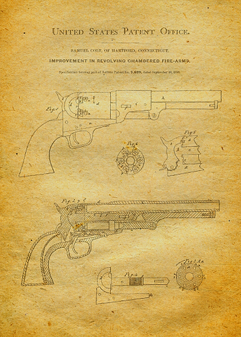 4 1850 Colt Revolver Pate