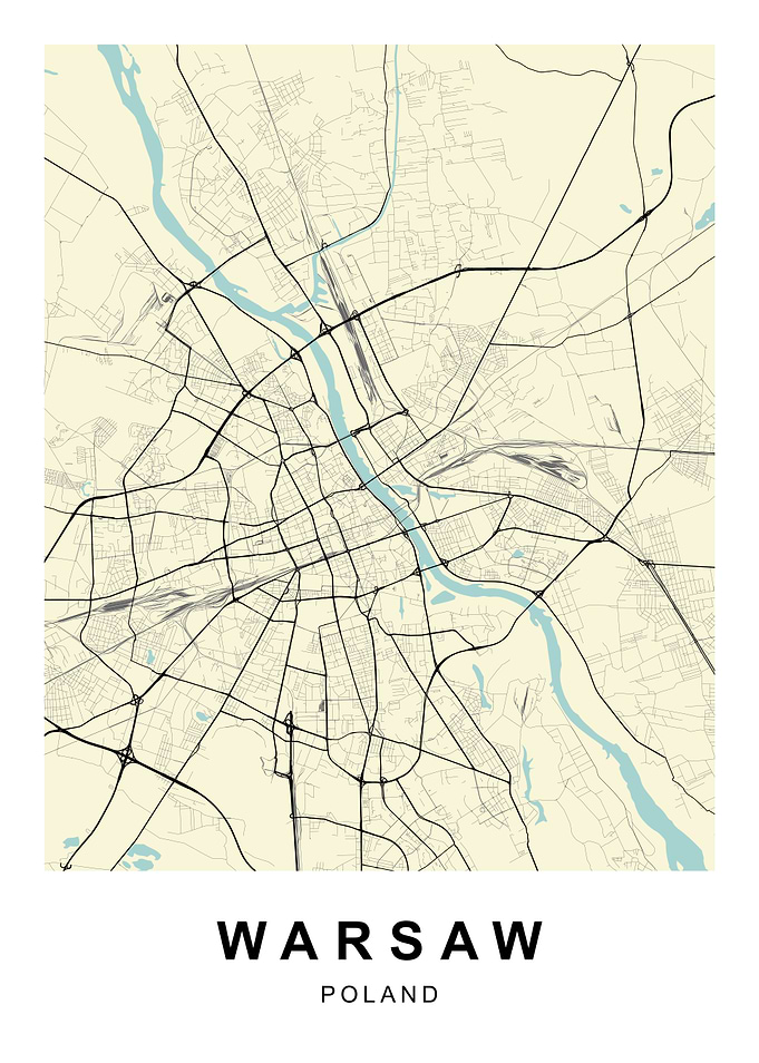 Warsaw Poland City Map