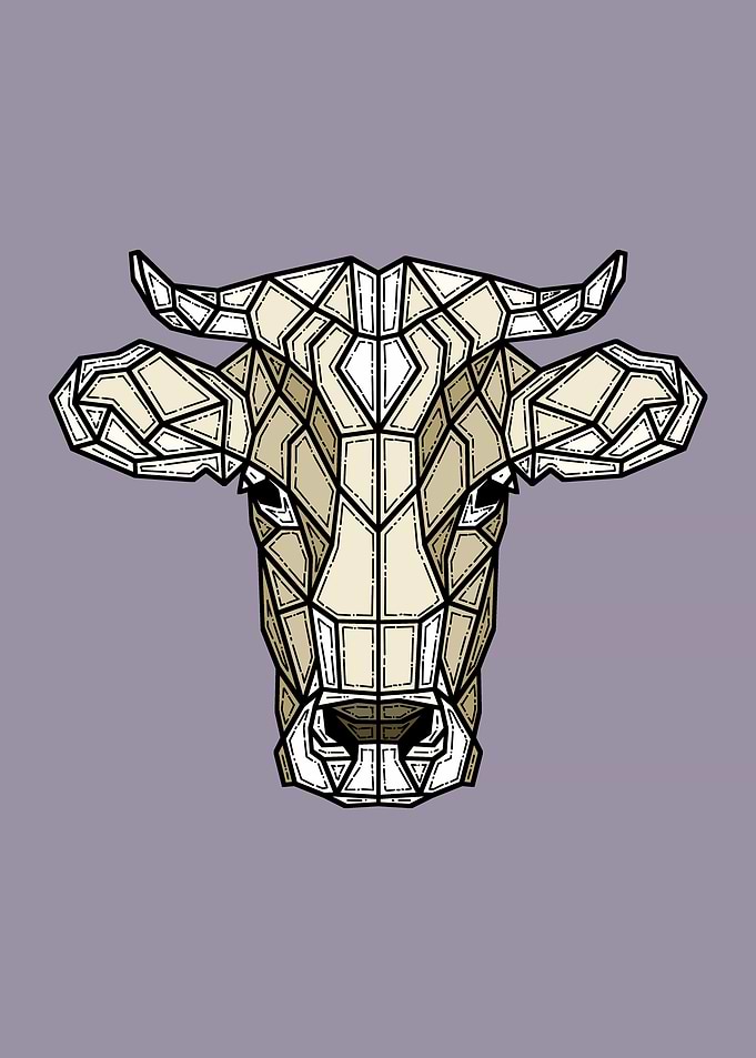 Retro Geometric Cow
