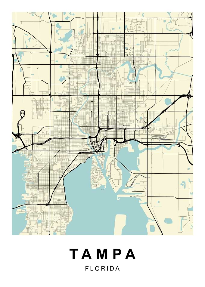 Tampa Florida City Map