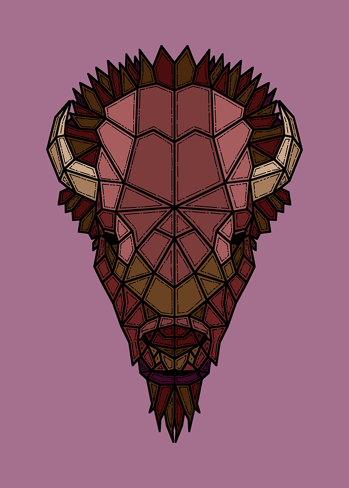 Retro Geometric Bison